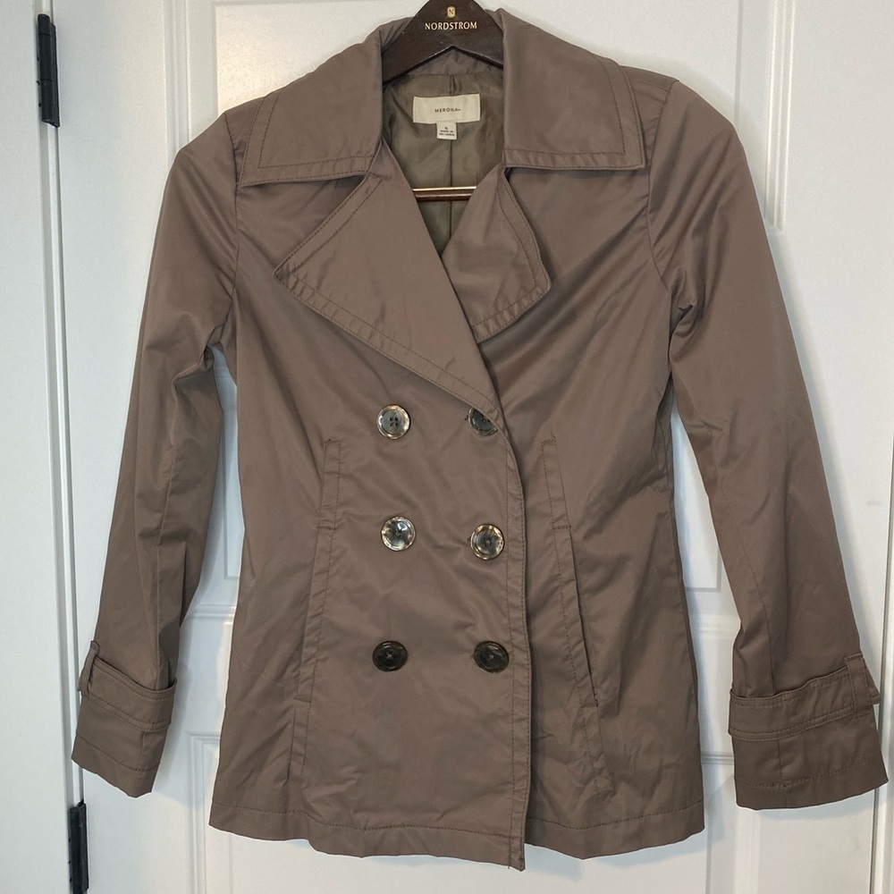 * Moving Sale Vintage Y2K Merona Rain Jacket Trench Coat Size S Brown